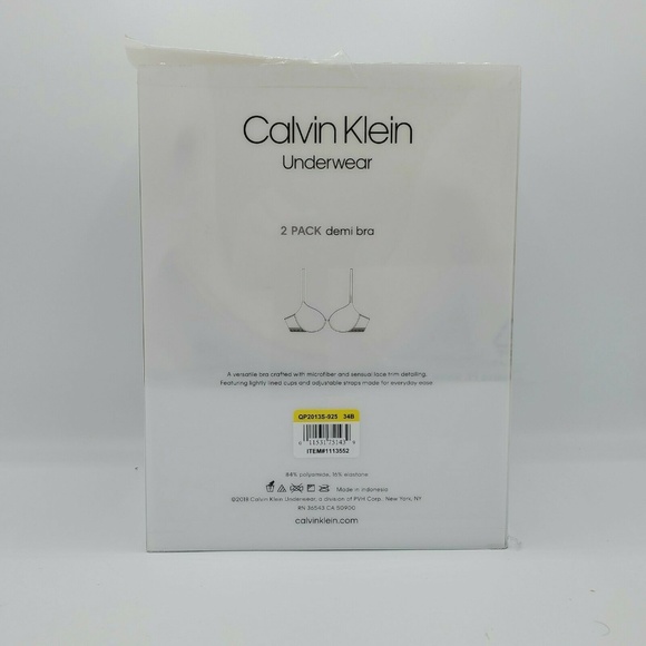 Calvin Klein 2 Pack Demi Bras White/Bare NEW - Picture 3 of 3